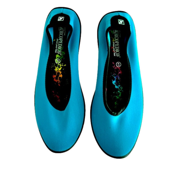 Arcopedico Lolita Turquoise Size 41 US 9.5-10 Ballet Flats Turquoise NEW - Picture 2 of 12